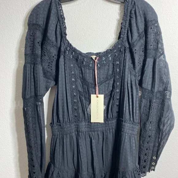 LoveShackFancy Sanaya Mini Dress black - Picture 6 of 11